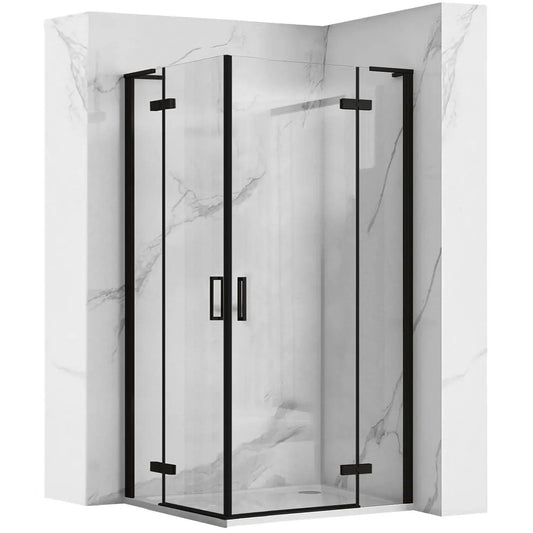 Cabina dus REA Hugo Double Black 80x80  1