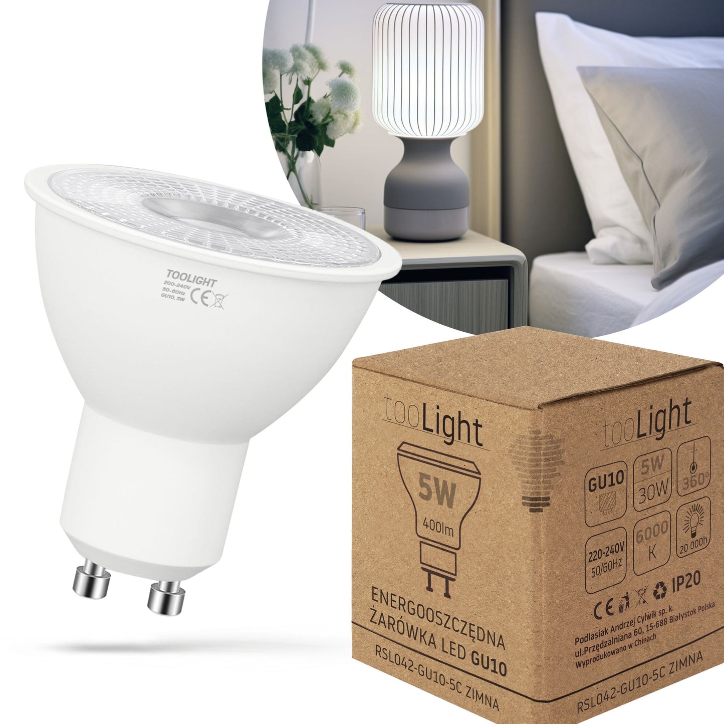 Bec cu LED RSL042 GU10 5W Cold  1