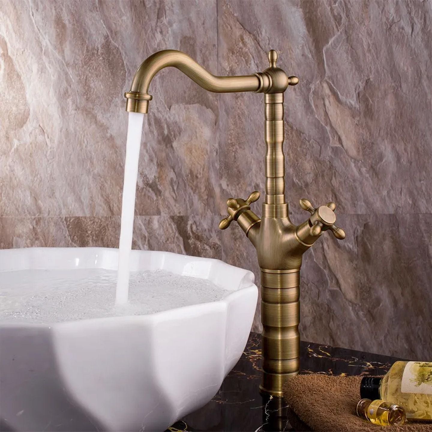 Baterie pentru baie / de bucătărie Rea Rustico antique gold  6