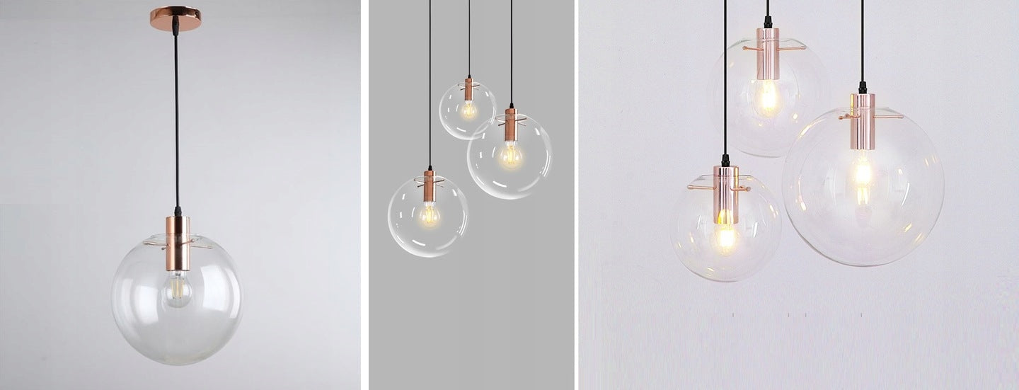 Lampa De Tavan Suspendabila Din Sticla Lassi 30 Cm Rose Gold  6
