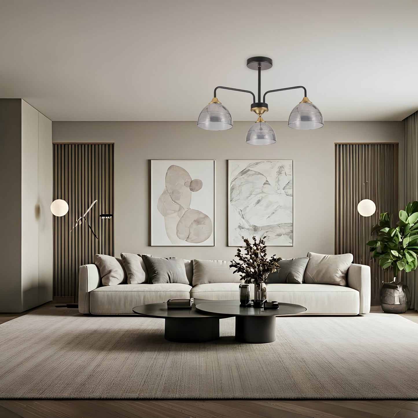 Lampă Suspendată G084-3c Black Grey  5
