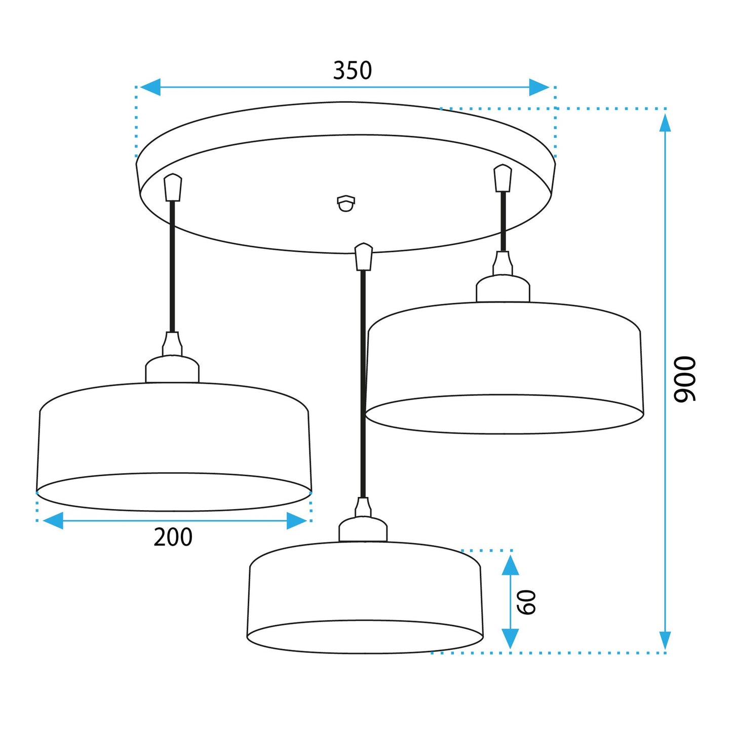 Lampă suspendată APP1334-3CP Black Gold 7