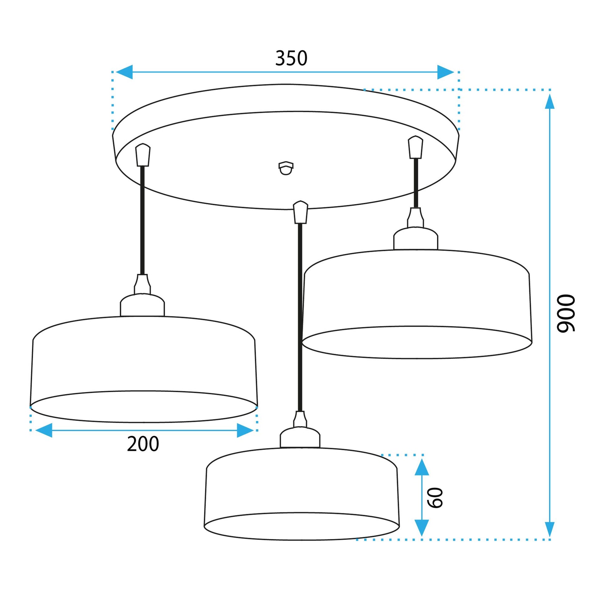 Lampă suspendată APP1334-3CP Black Gold 7