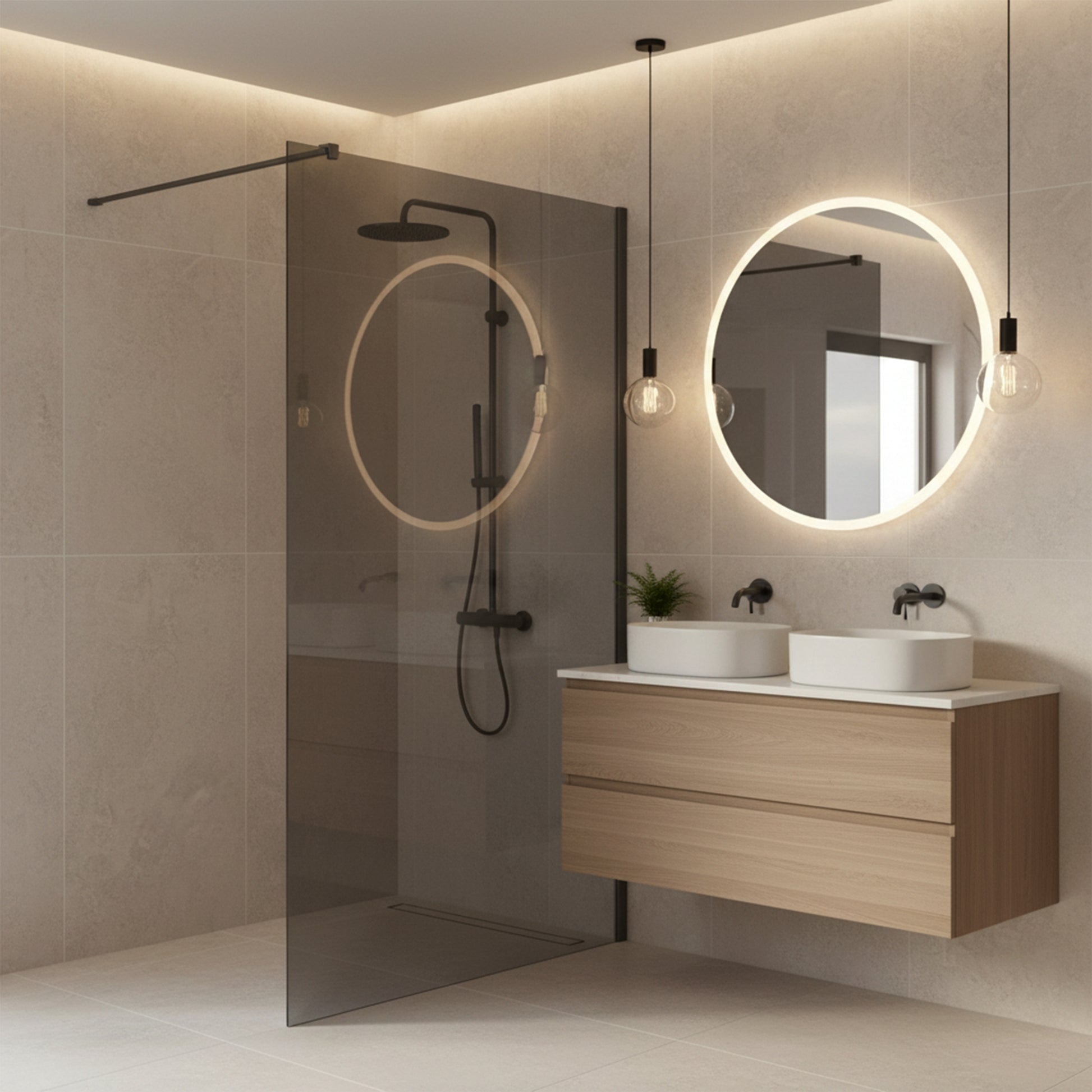 Paravan de dus Rea Flexi Grey / Titan 100  5