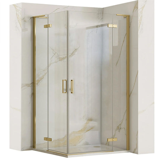 Cabina dus REA Hugo 100x100 Gold Brush  1