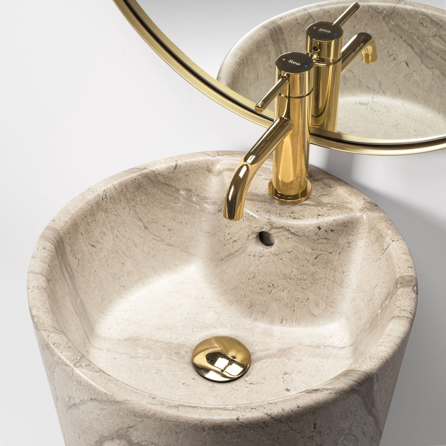 Lavoar freestanding de sine stătător Ceramic Rea Blanka Natural Matt Marmură  2