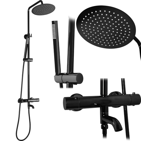 Set de dus cu termostat Lungo Black Metallic 1