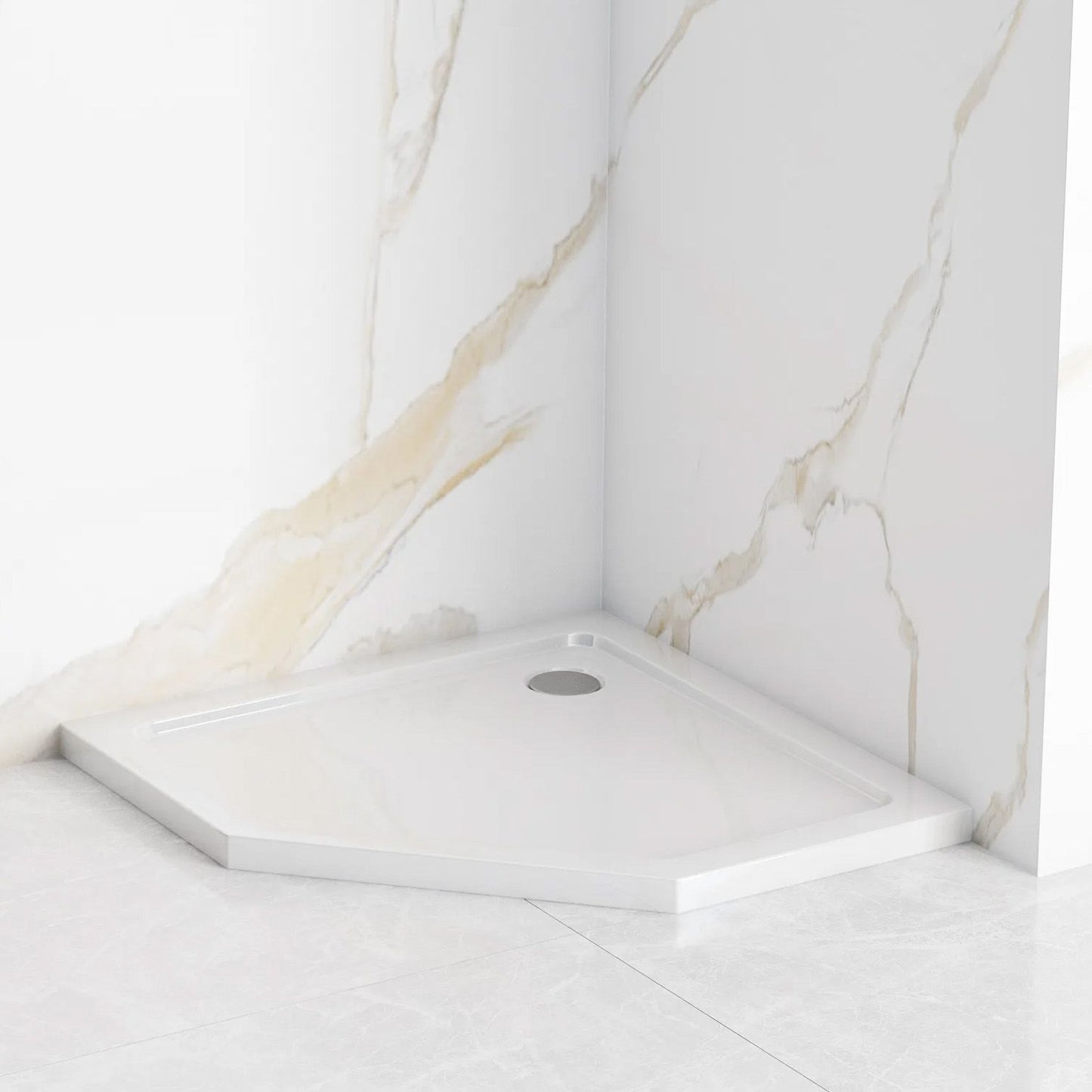 Cadita de dus Diamond 80x80 Alb  2