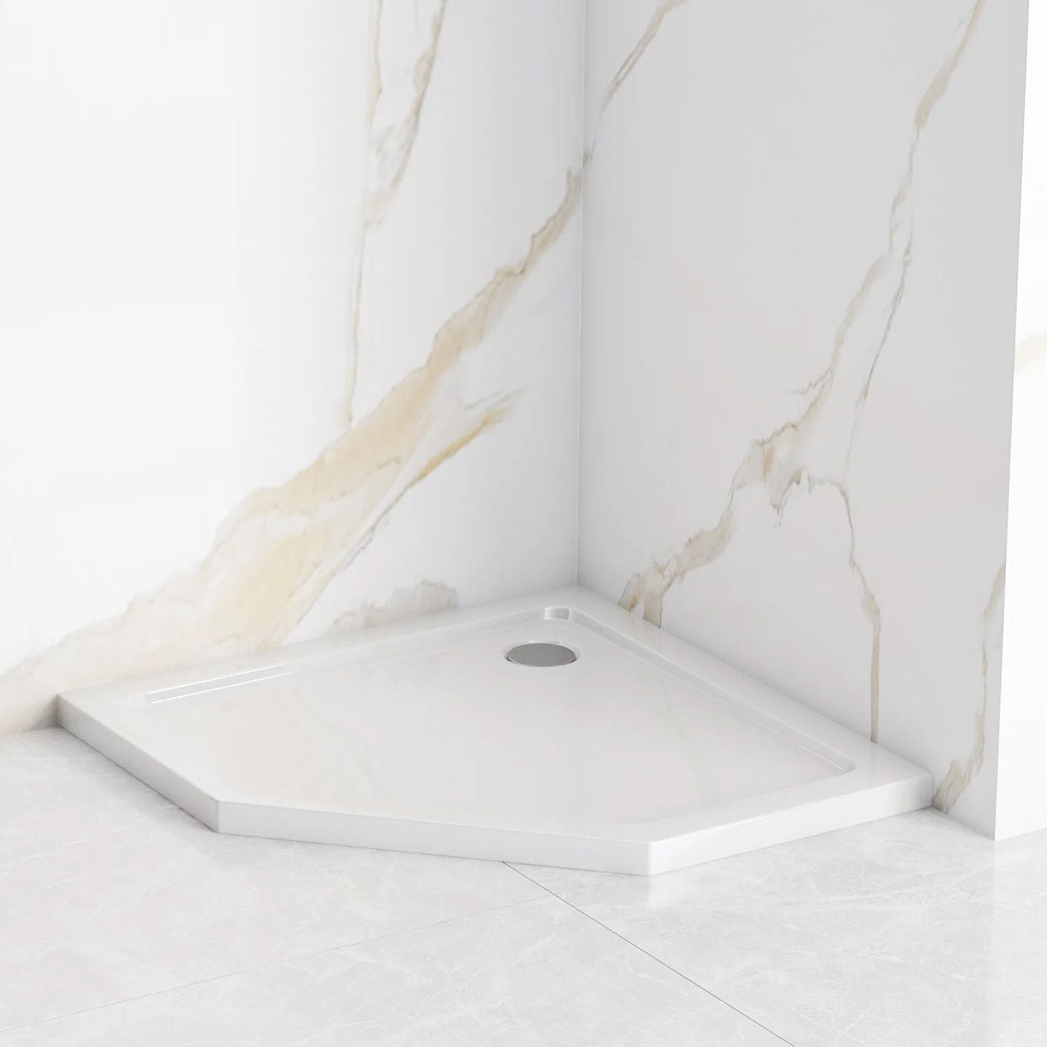 Cadita de dus Diamond 80x80 Alb  2