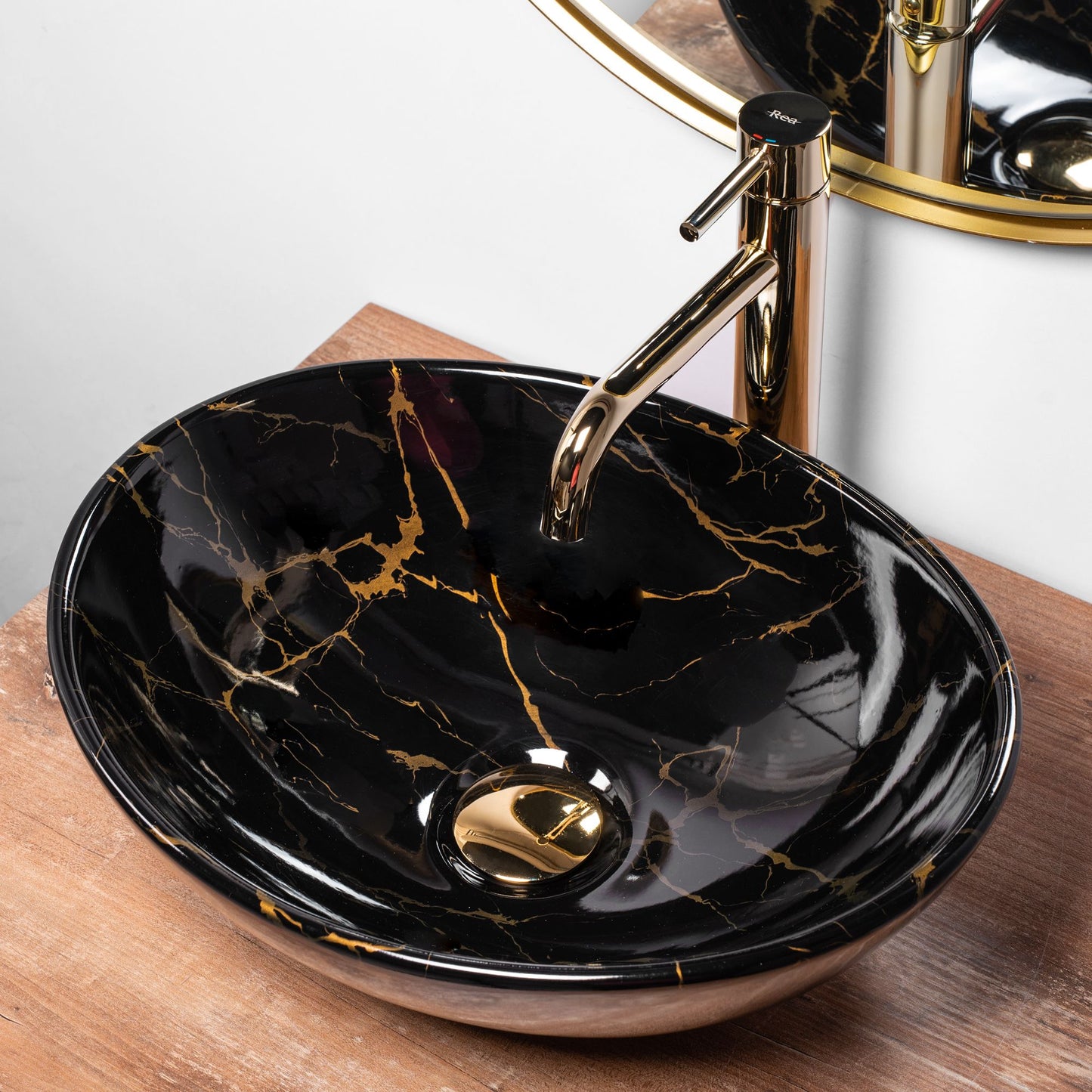 Lavoar pe blat Rea Sofia Black Marble 5