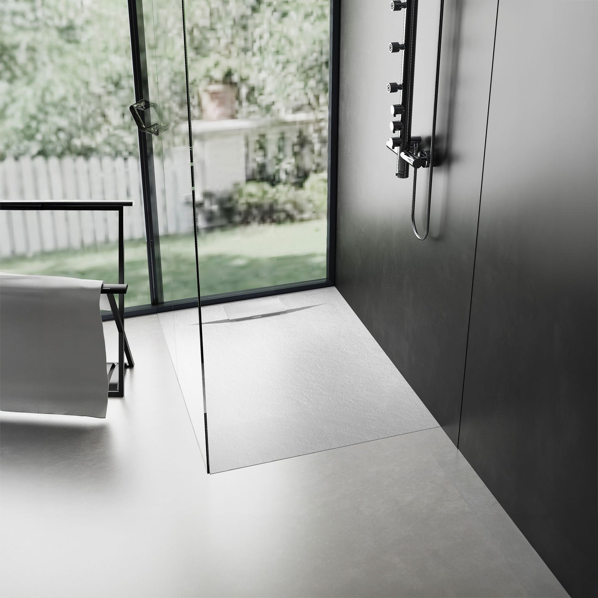 Cadita de dus Bazalt White 90x90  3