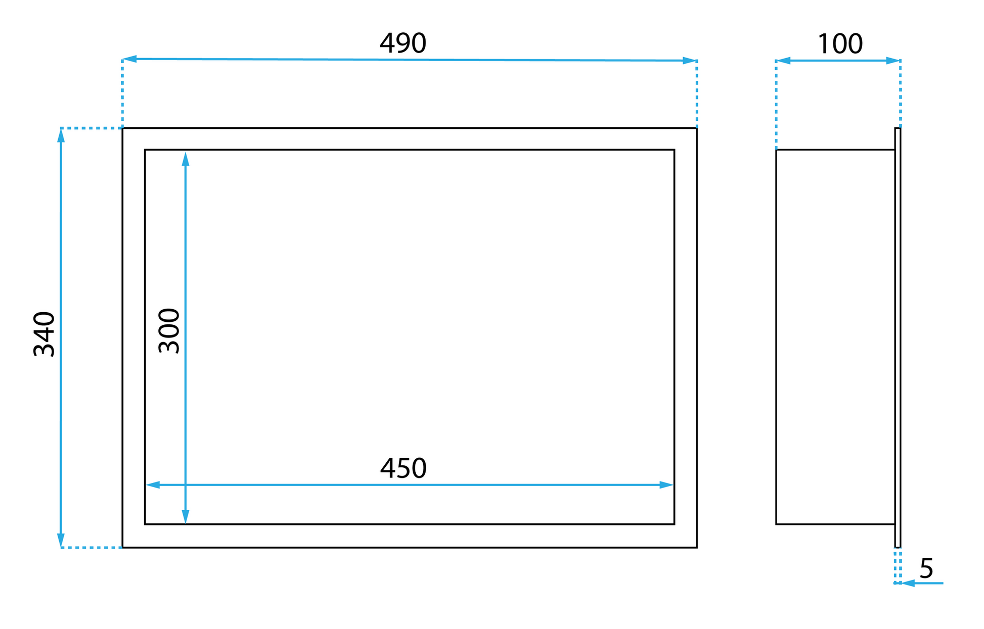 Raft Baie Incastrat Perete Led 30x45 Brush Gold  7