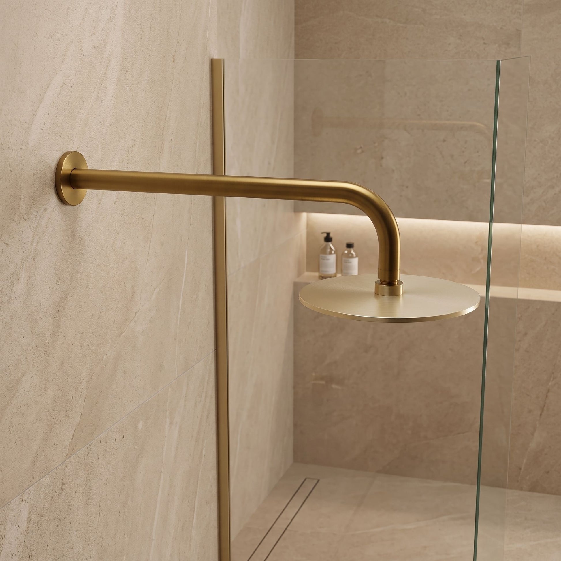 Braț Duș Rotund REA JS-9021 40cm Brush Gold 7