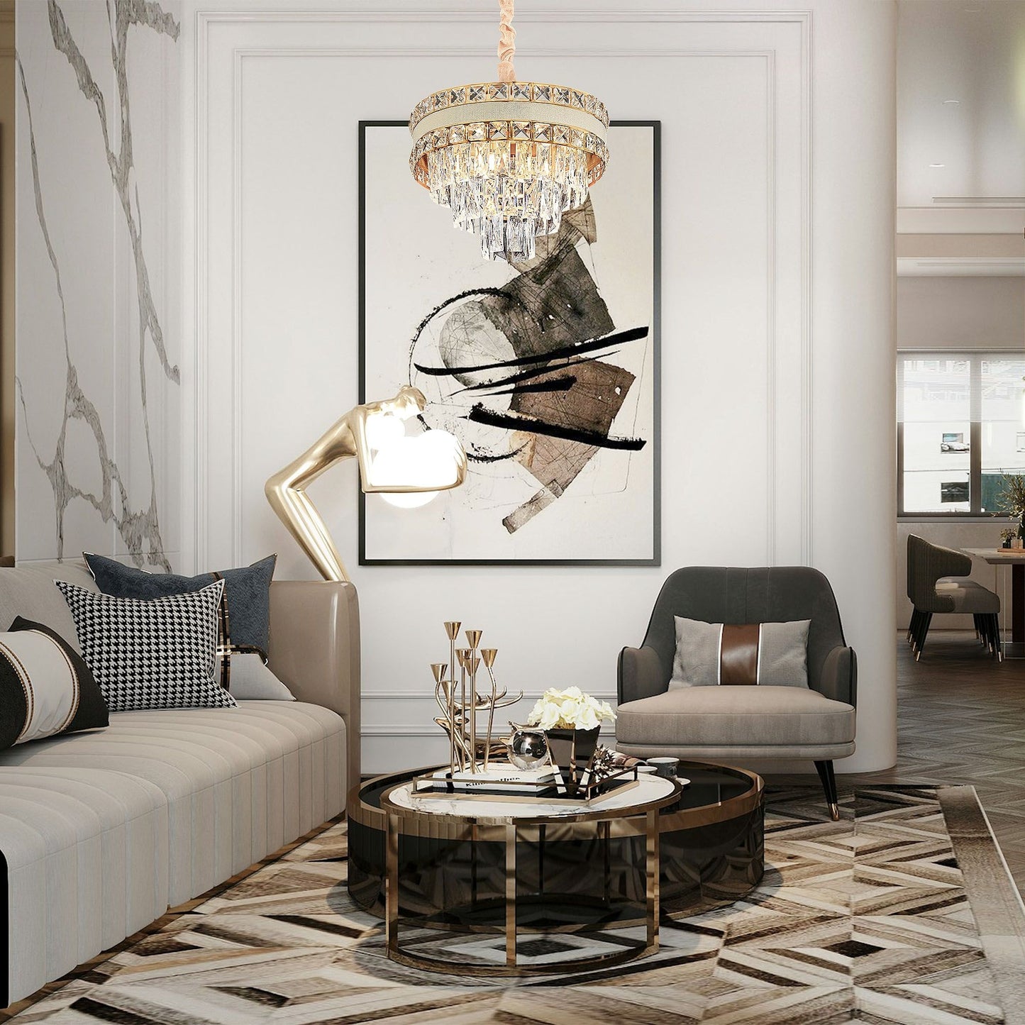 Lampă Suspendată Cristal G047-cp 40cm Gold  8