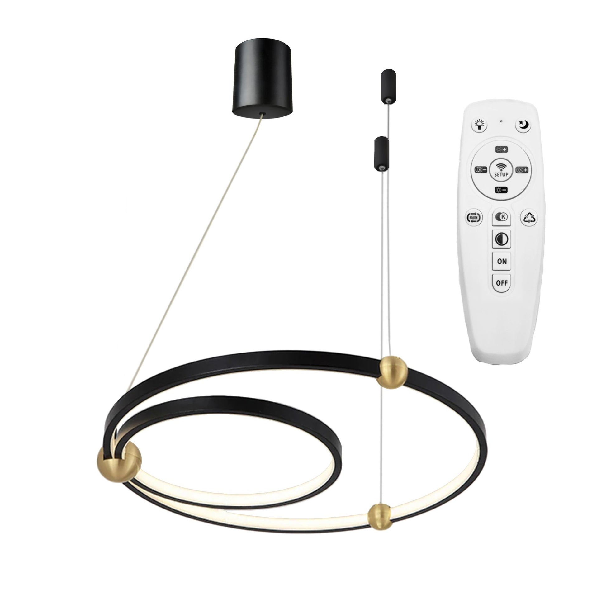Lampă cu inel negru + telecomandă APP692-30-50  1