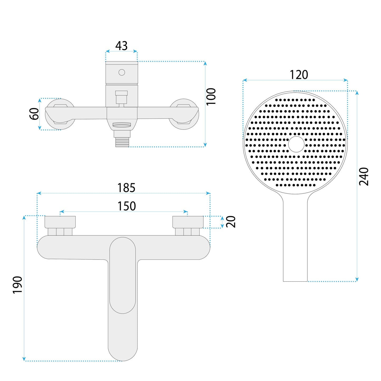 Baterie Cadă Rea Drop Brush Copper  7