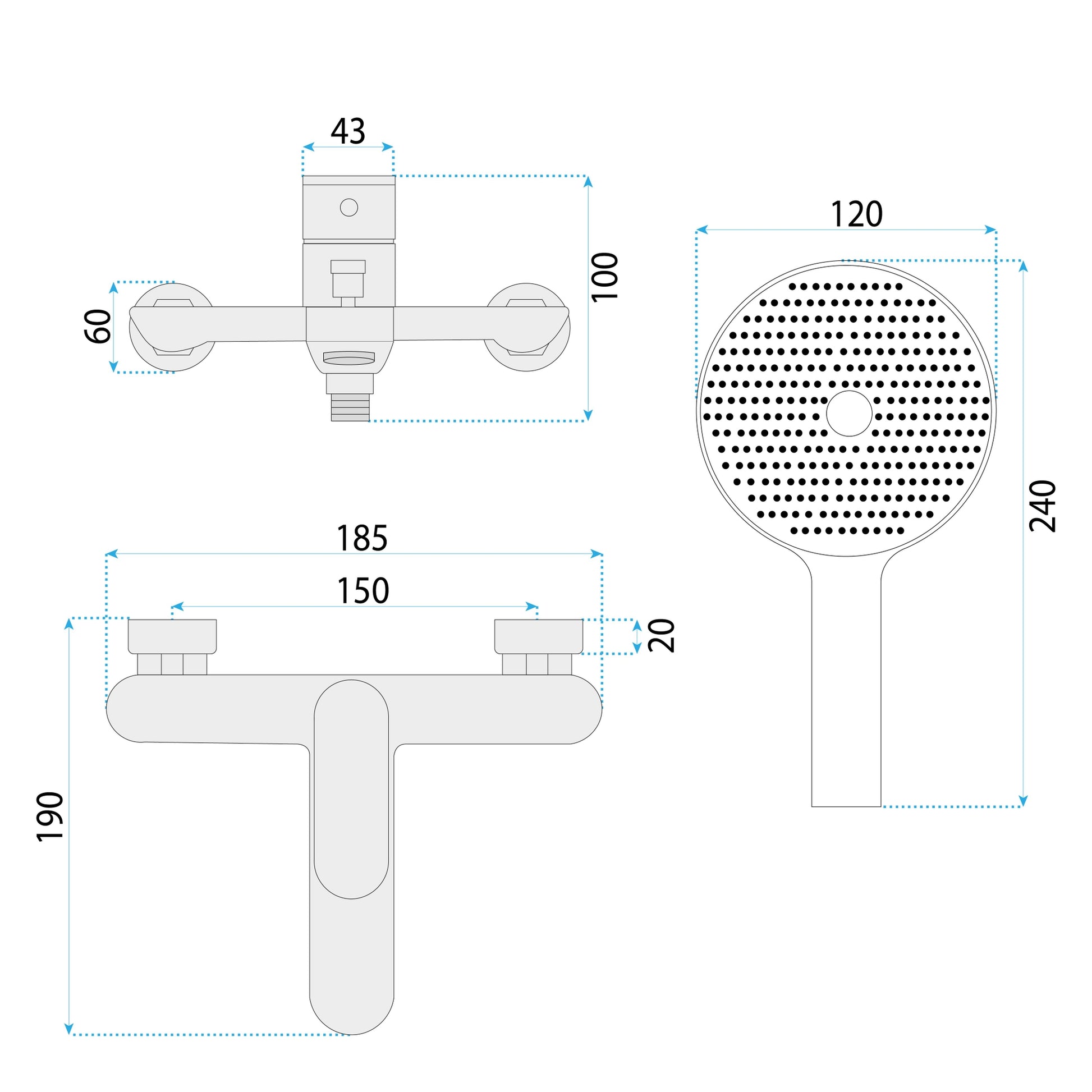 Baterie Cadă Rea Drop Brush Copper  7
