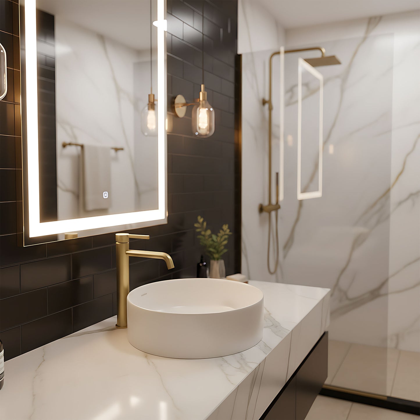 Baterie Pentru Baie Rea Foster Brush Gold High  12