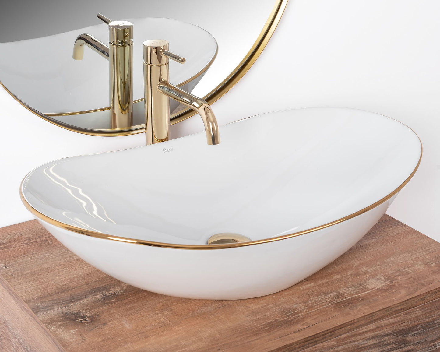 Lavoar pentru blat Rea Royal Auriu Edge 2
