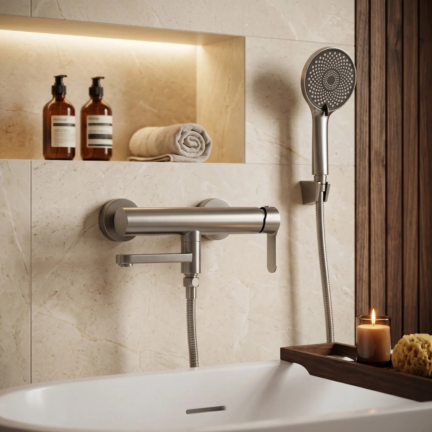 Baterie pentru cadă Rea Arcos Brushed Nickel  5