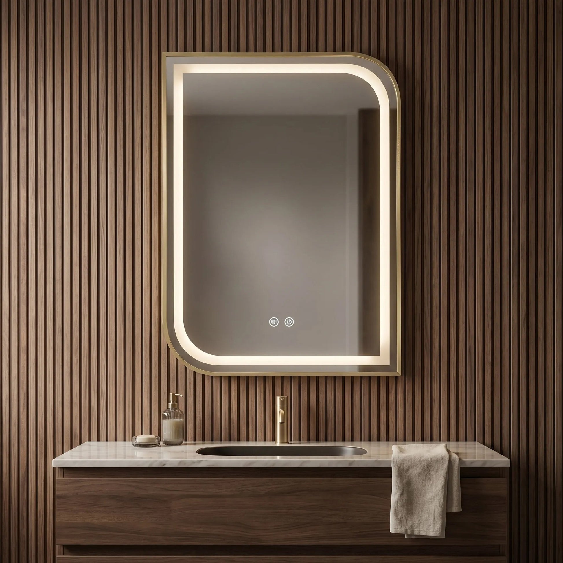 Oglindă LED ZONE 80X60 GOLD BRUSH  5