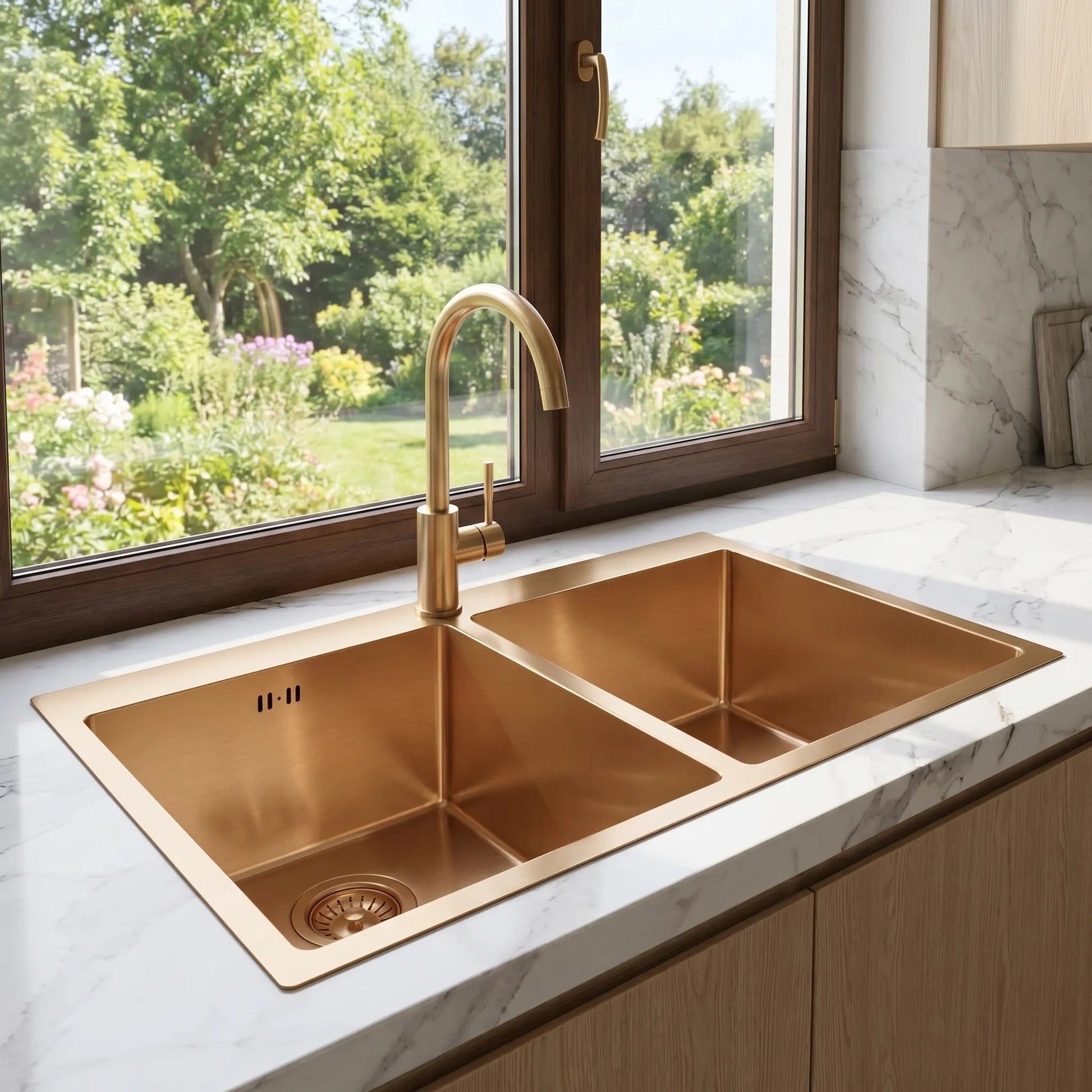 Chiuvetă inox Joel  BRUSH COPPER fără robinet de bucătărie 5