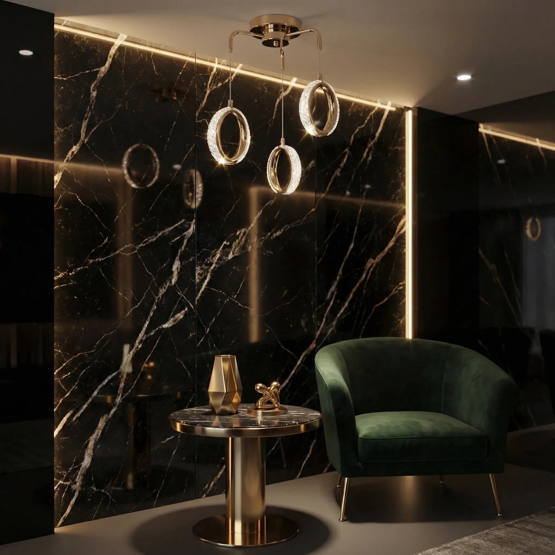 LAMPĂ LED SUSPENDATĂ DE TAVAN G176-3CP GOLD  5