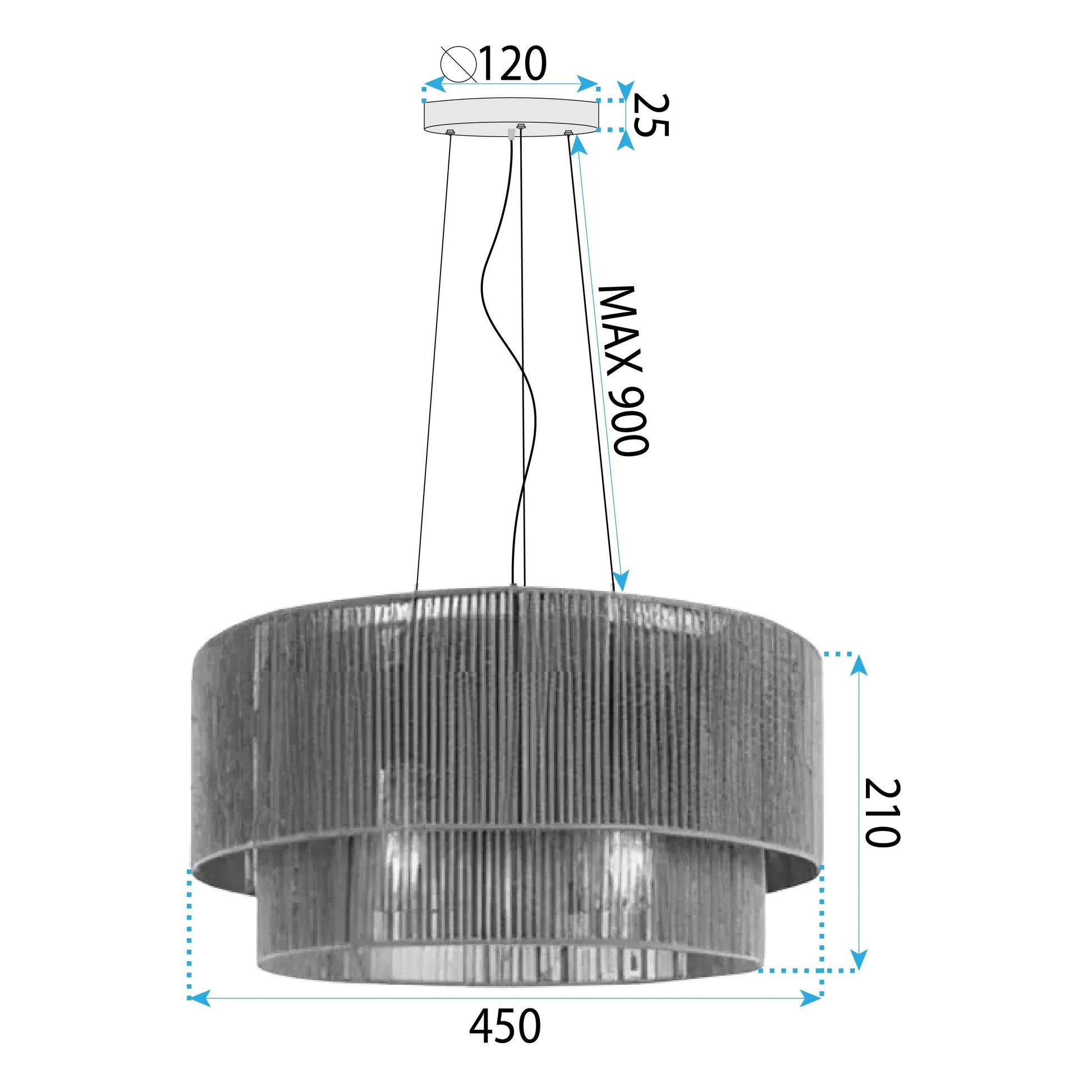 Lampă suspendată APP1837-1CP NATURE BLACK  5