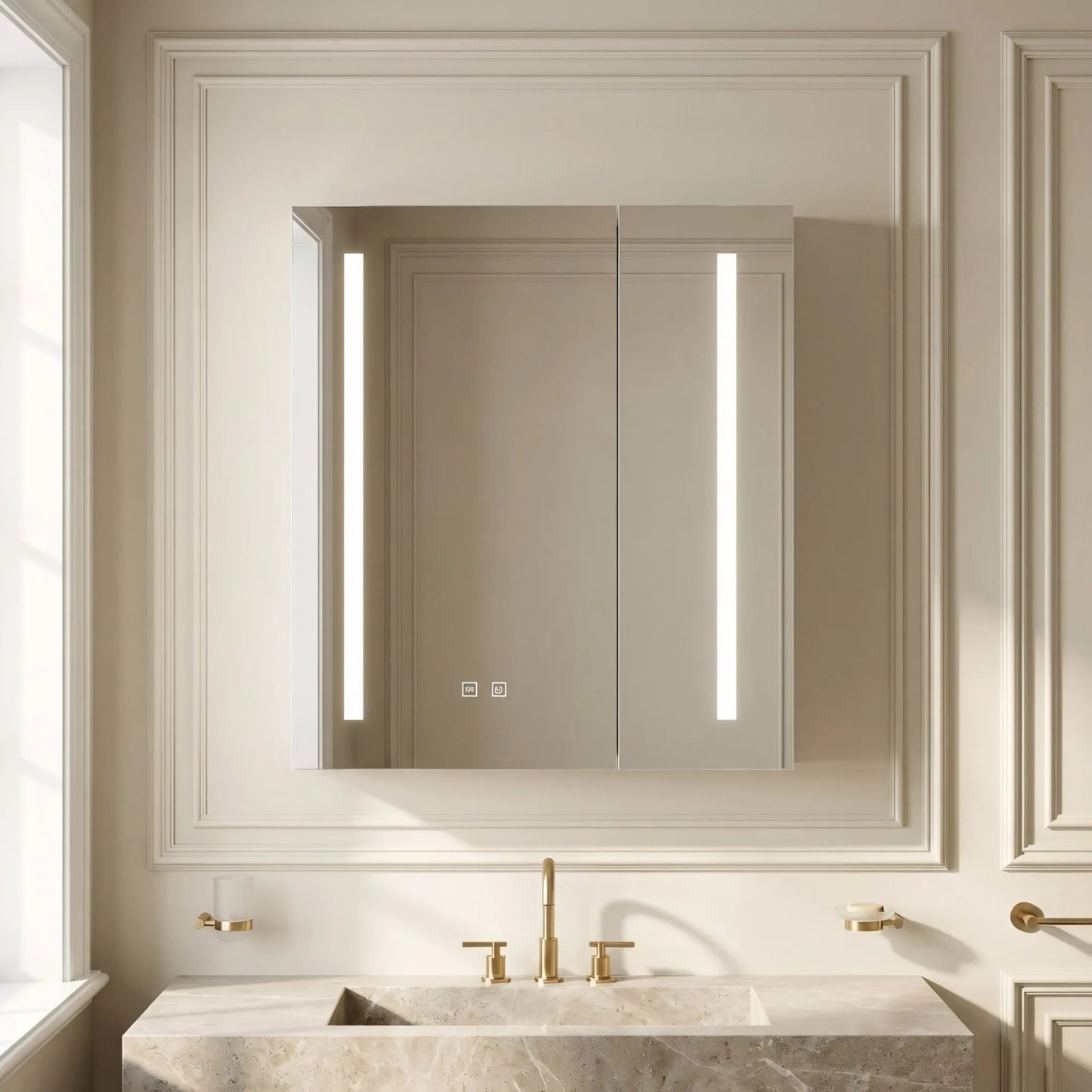Dulap cu oglindă LED M1015-60 60x65  5