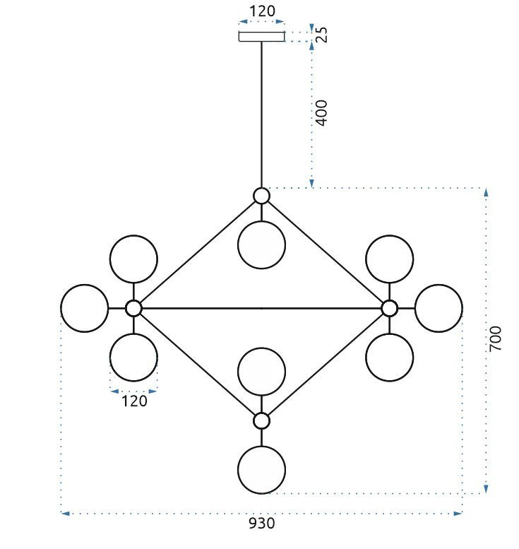Lampă suspendată de tavan Aurie APP267-15C  5