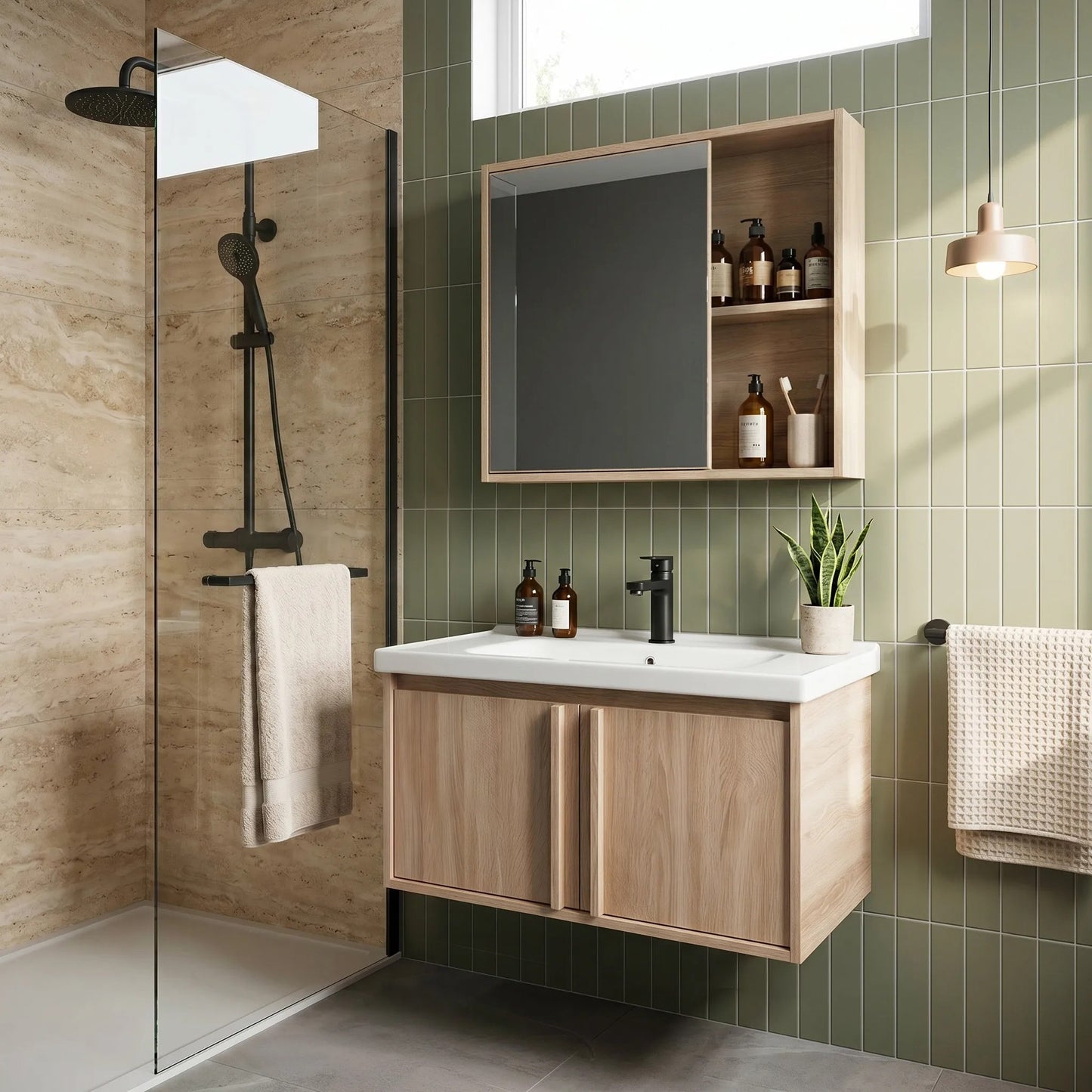 Set mobilier de baie cu lavoar Gama T25023 BXM 70CM  5