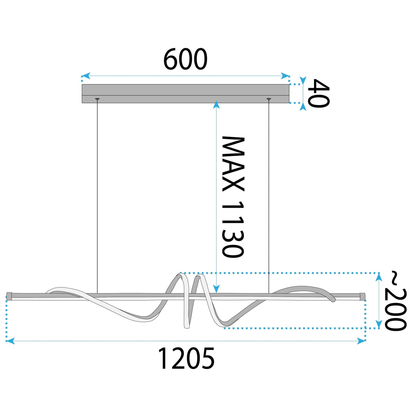 Lampa LED LHJ024-CP 120 cm GOLD  5