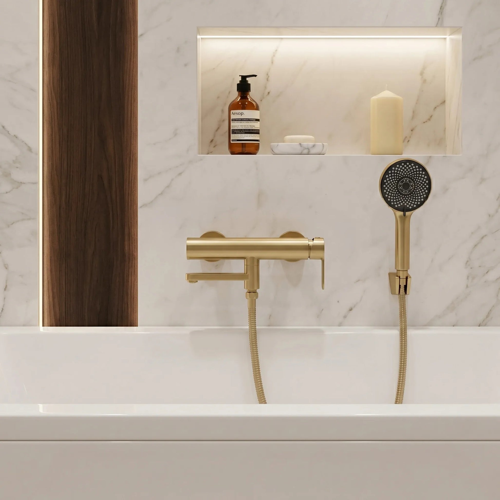 Baterie pentru cadă Rea Arcos Brushed Gold  5