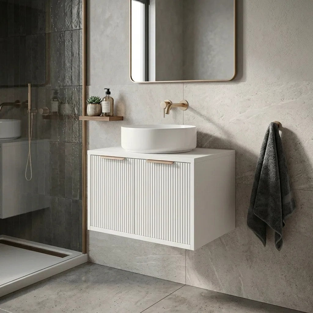 Dulap baie pentru lavoar Rea Core 60cm White  5