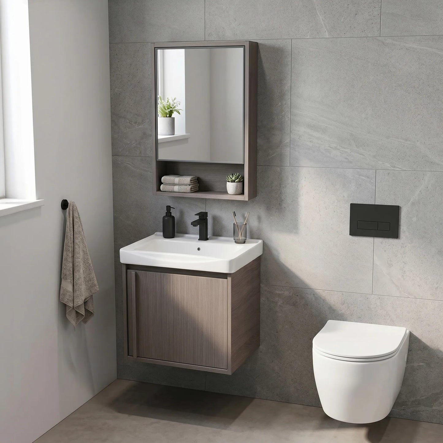 Set mobilier de baie cu lavoar Gama T25023 KJM 50CM  5
