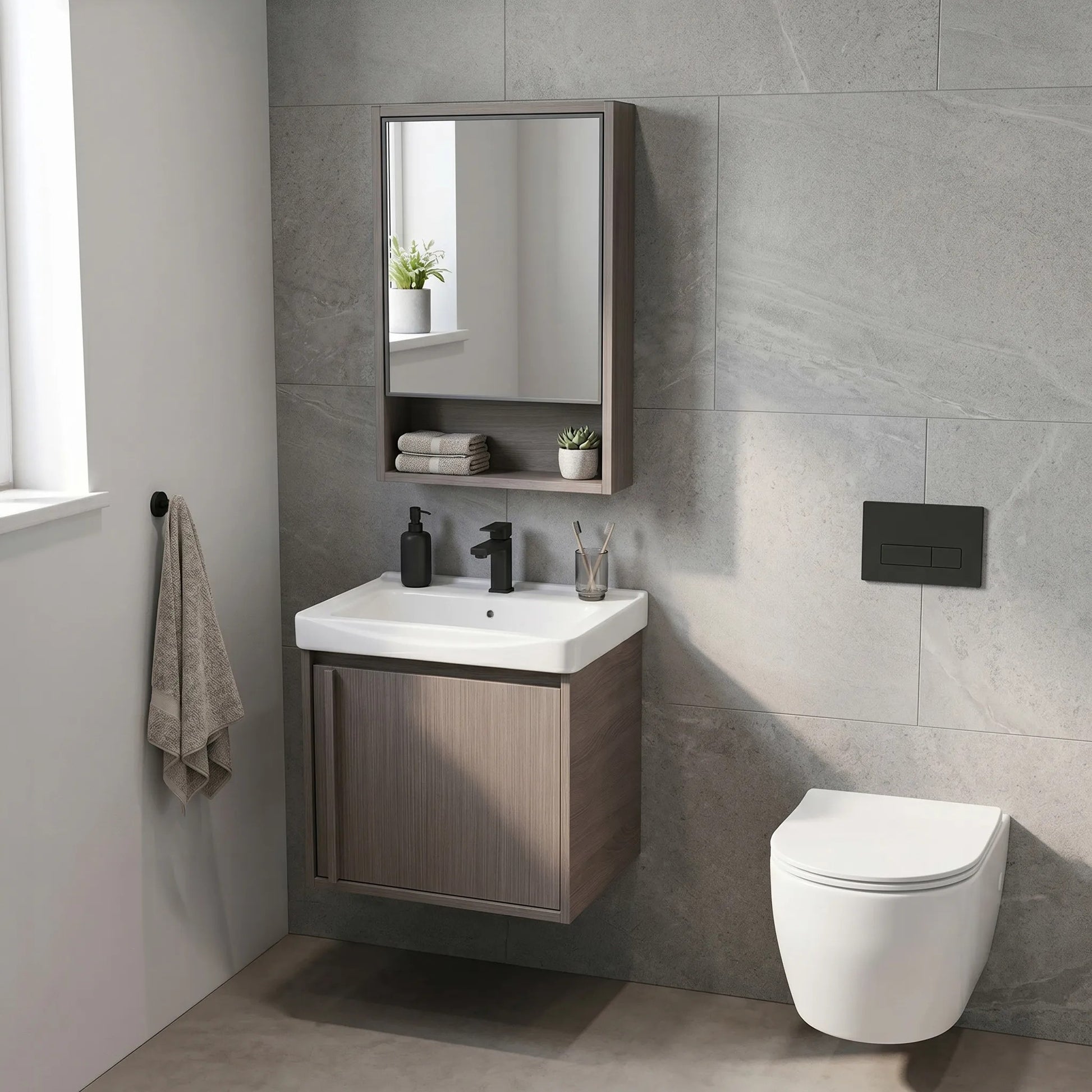 Set mobilier de baie cu lavoar Gama T25023 KJM 50CM  5