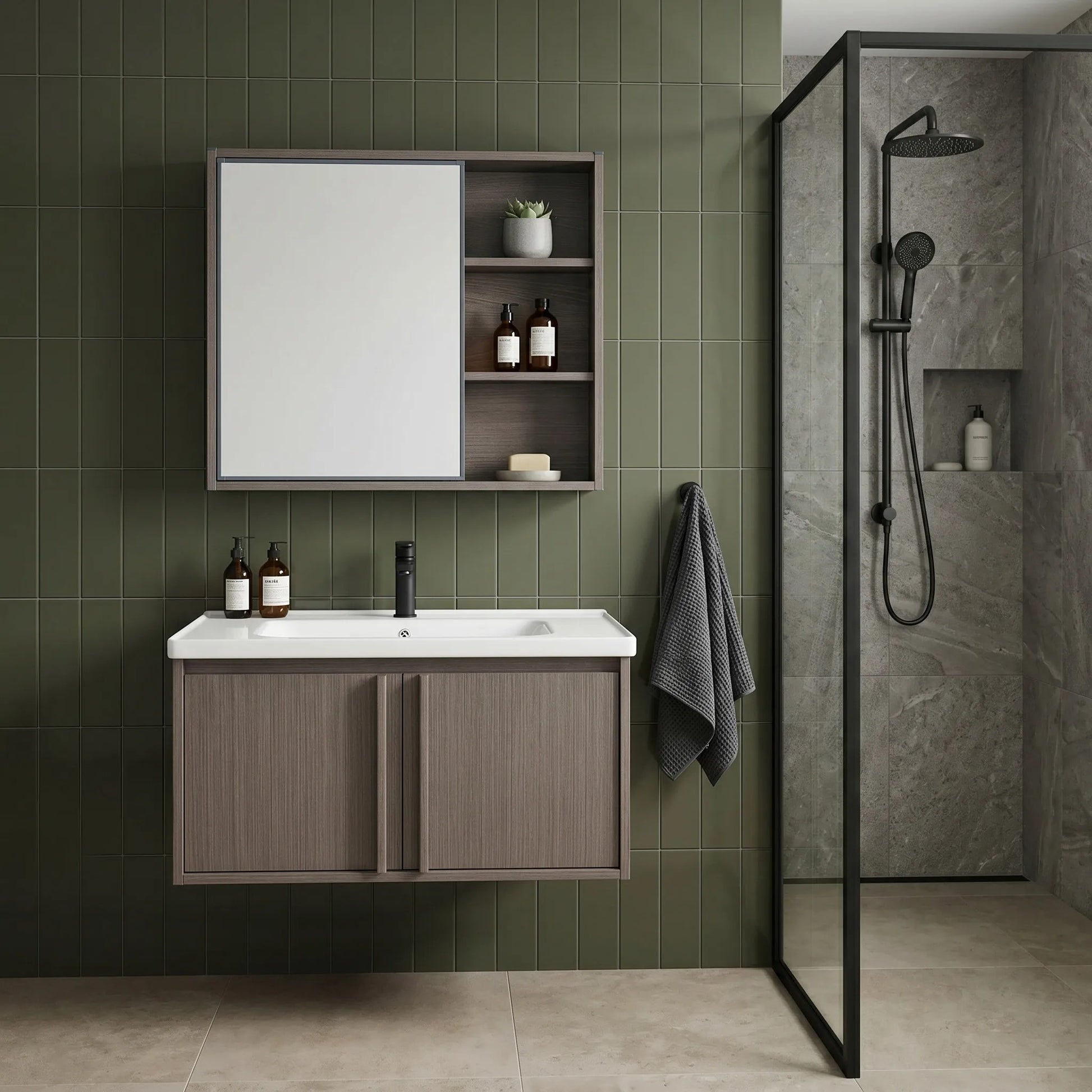 Set mobilier de baie cu lavoar Gama T25023 KJM 80CM  5