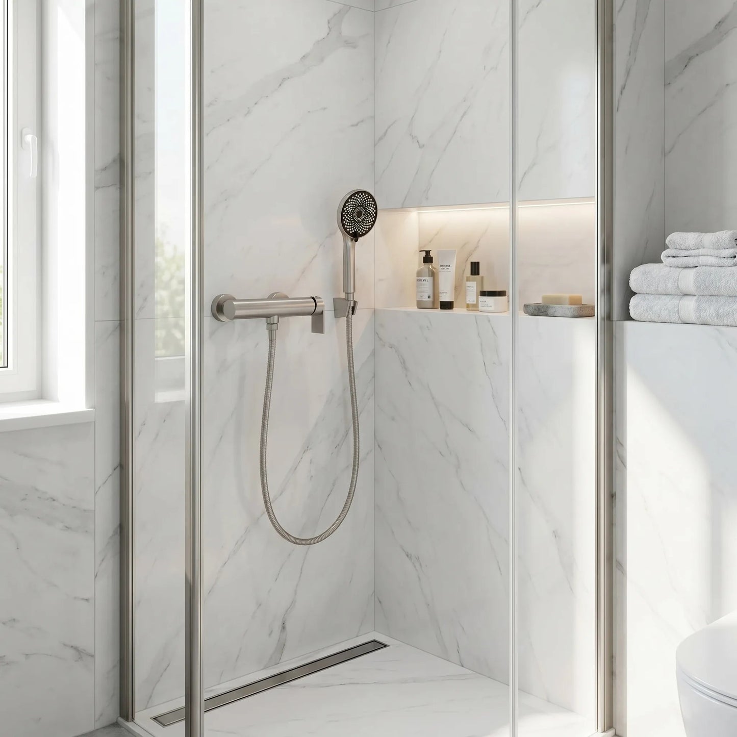 Baterie de duș Rea Hunter Brushed Nickel  5