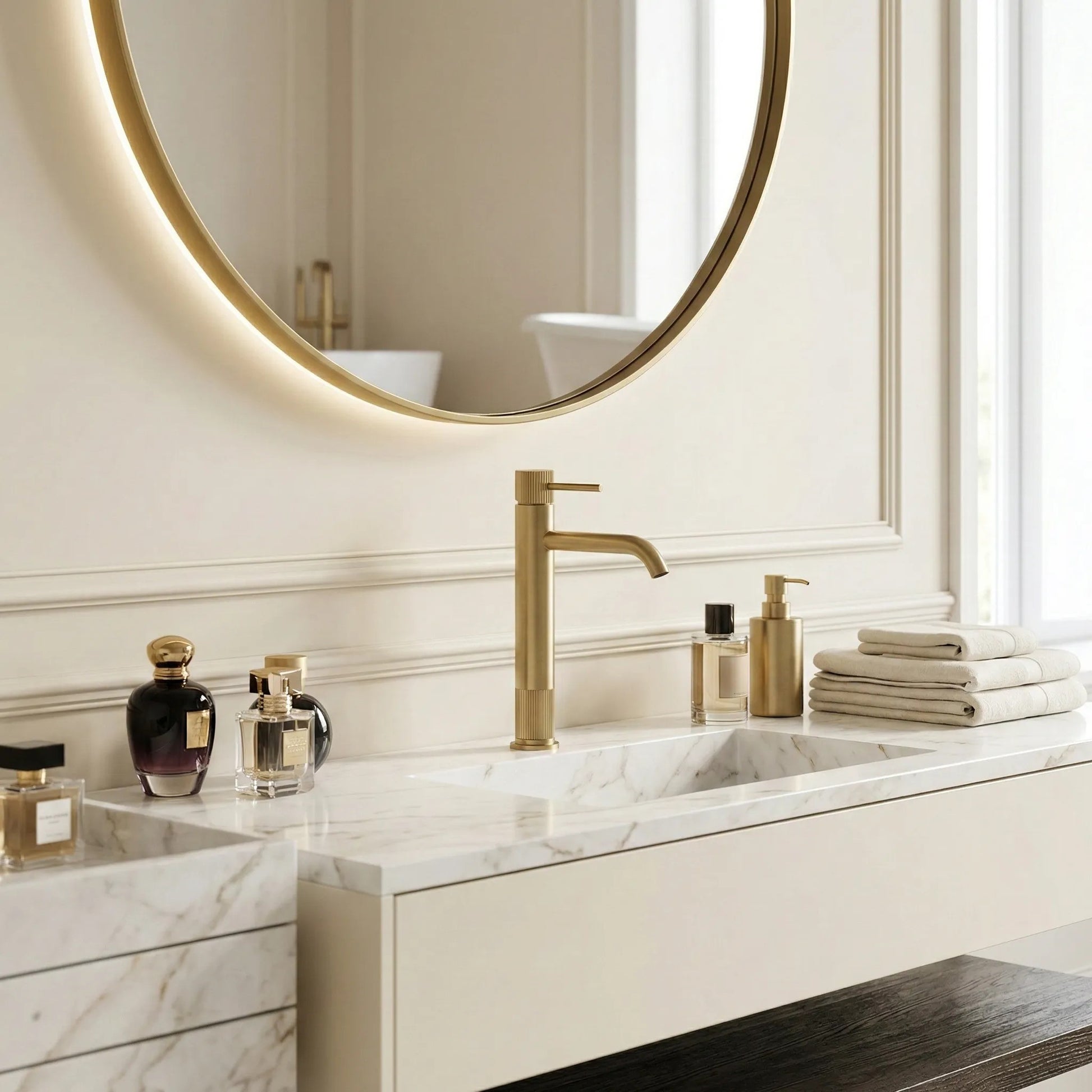 Baterie pentru baie Rea Lungo Stripe Brush Gold  5