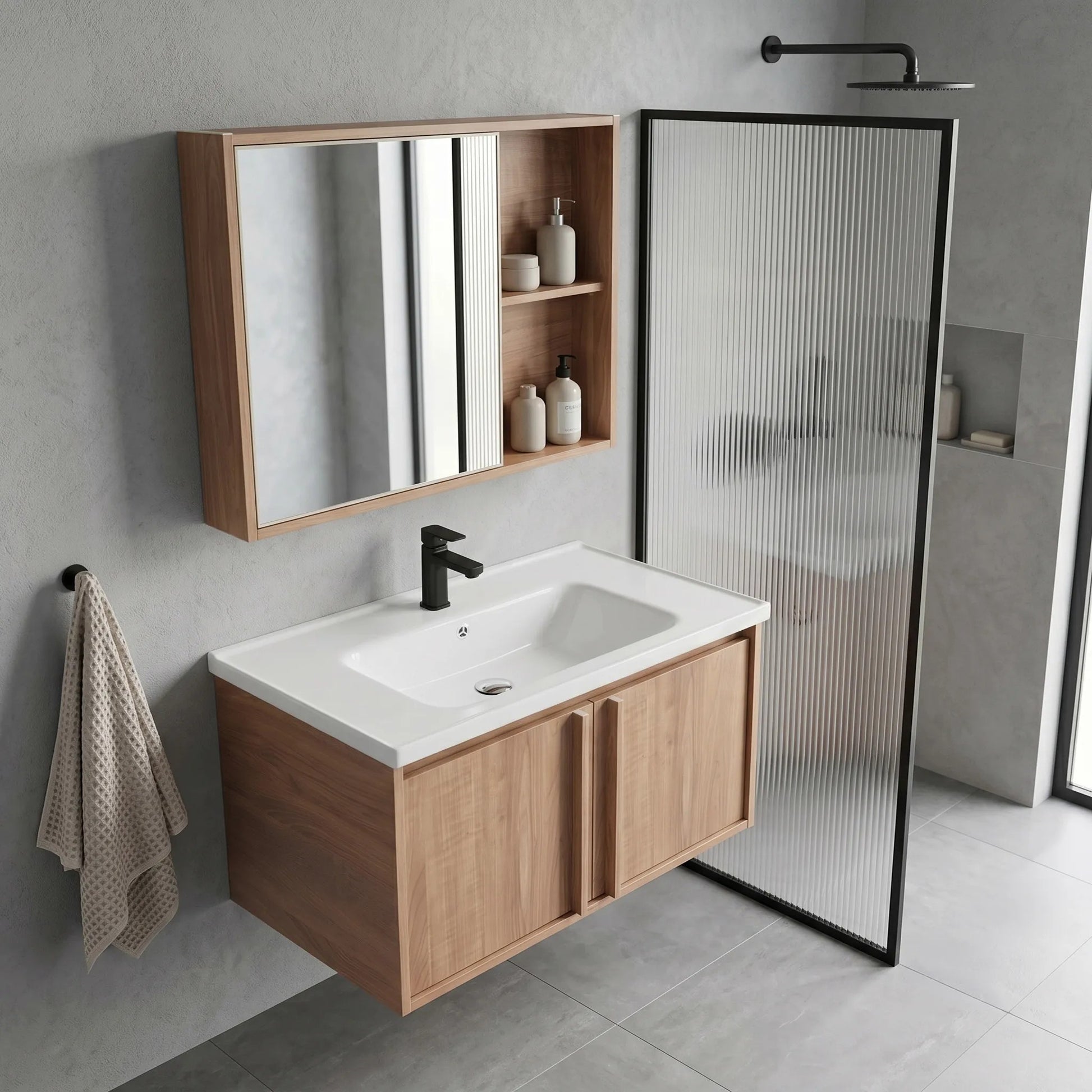Set mobilier de baie cu lavoar Gama T25023 HHL 80CM  5