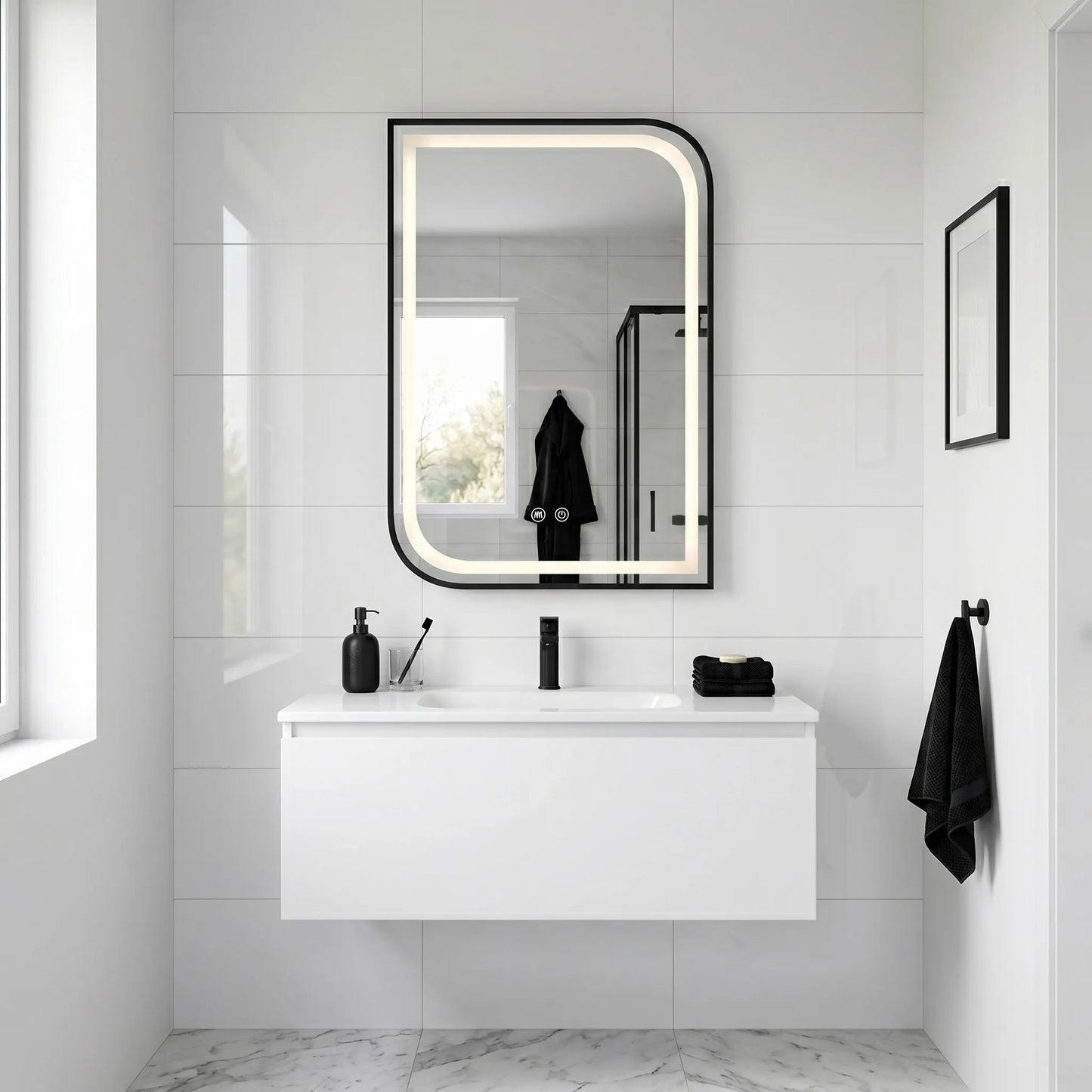 Oglindă LED ZONE 80X60 BLACK  5