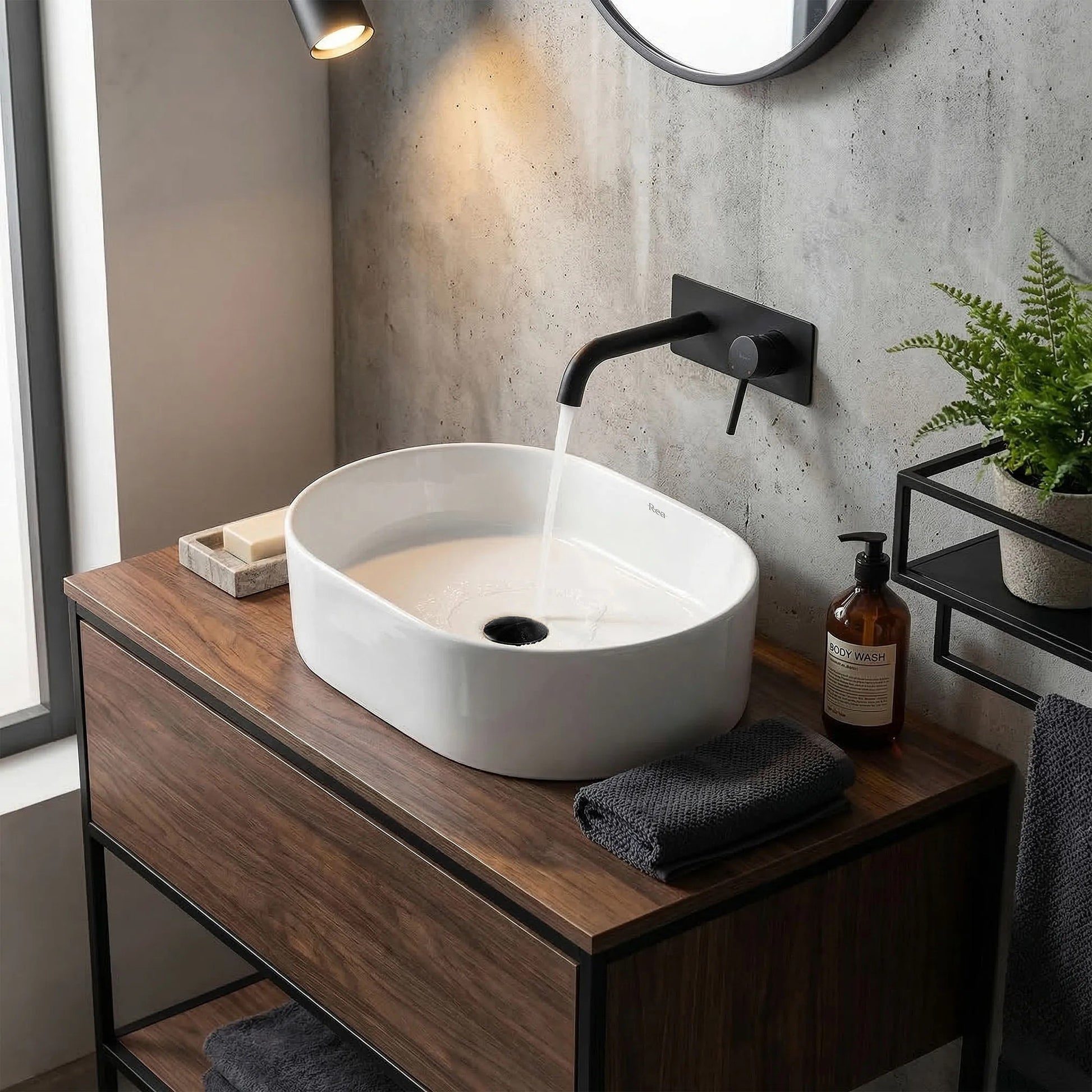 Lavoar ceramic pentru blat Rea Nadia 46  5