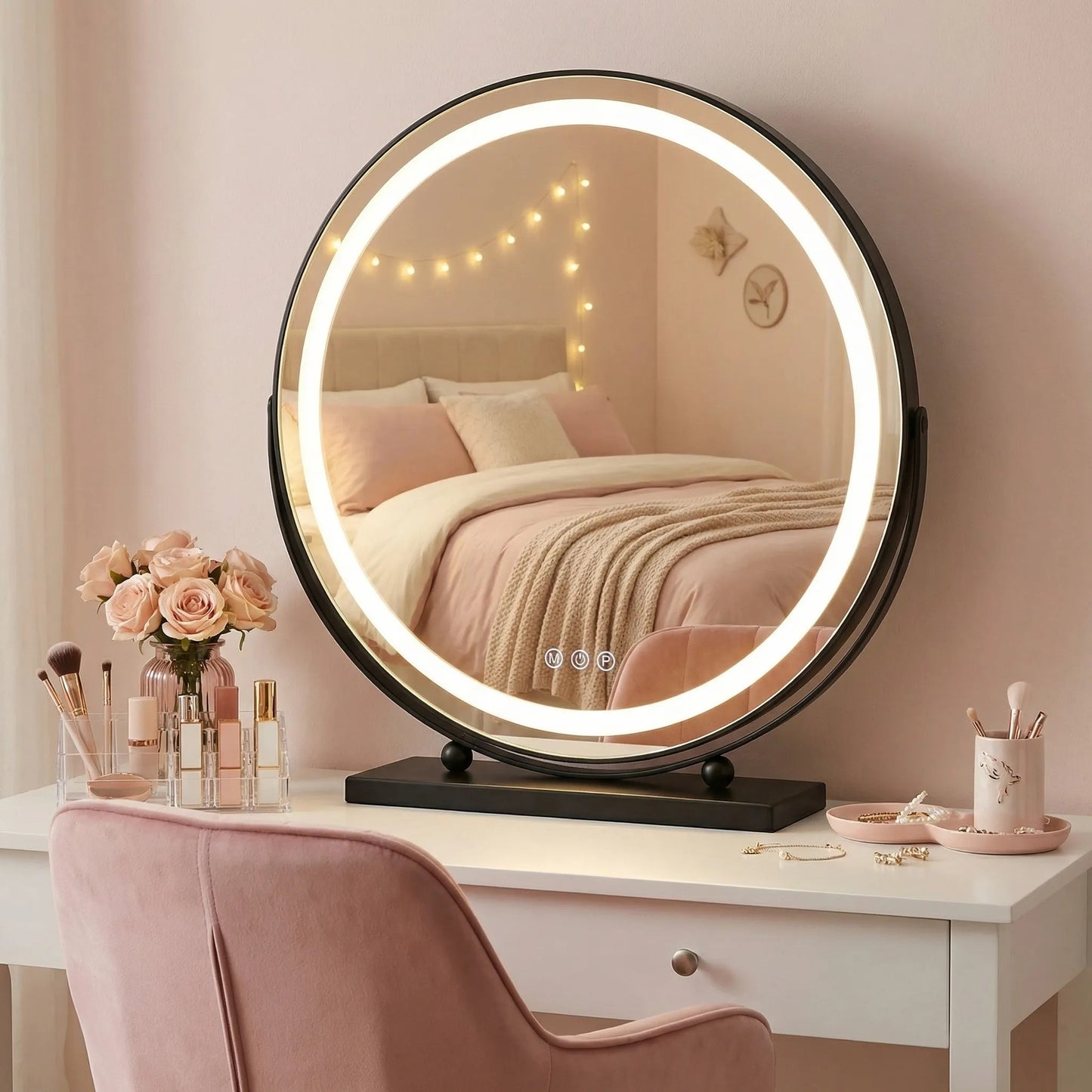 Oglindă LED MAKE-UP Black 50 cm  5
