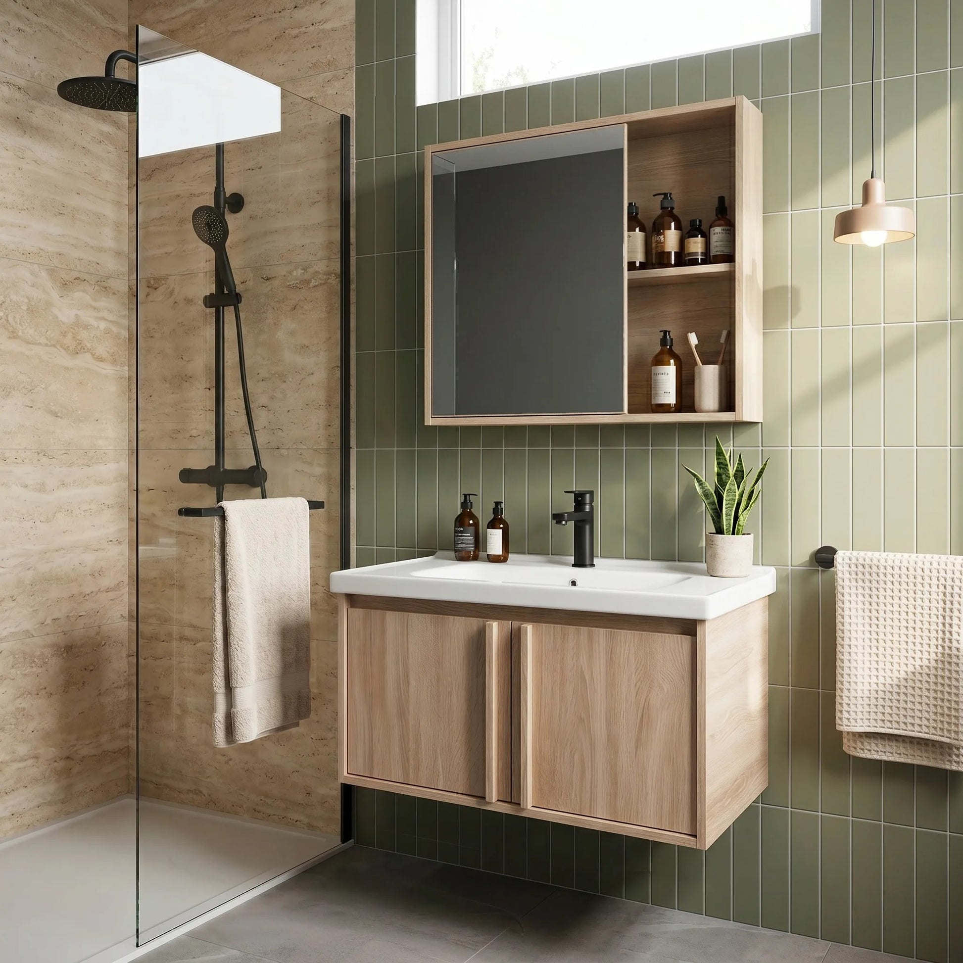 Set mobilier de baie cu lavoar Gama T25023 BXM 80CM  5