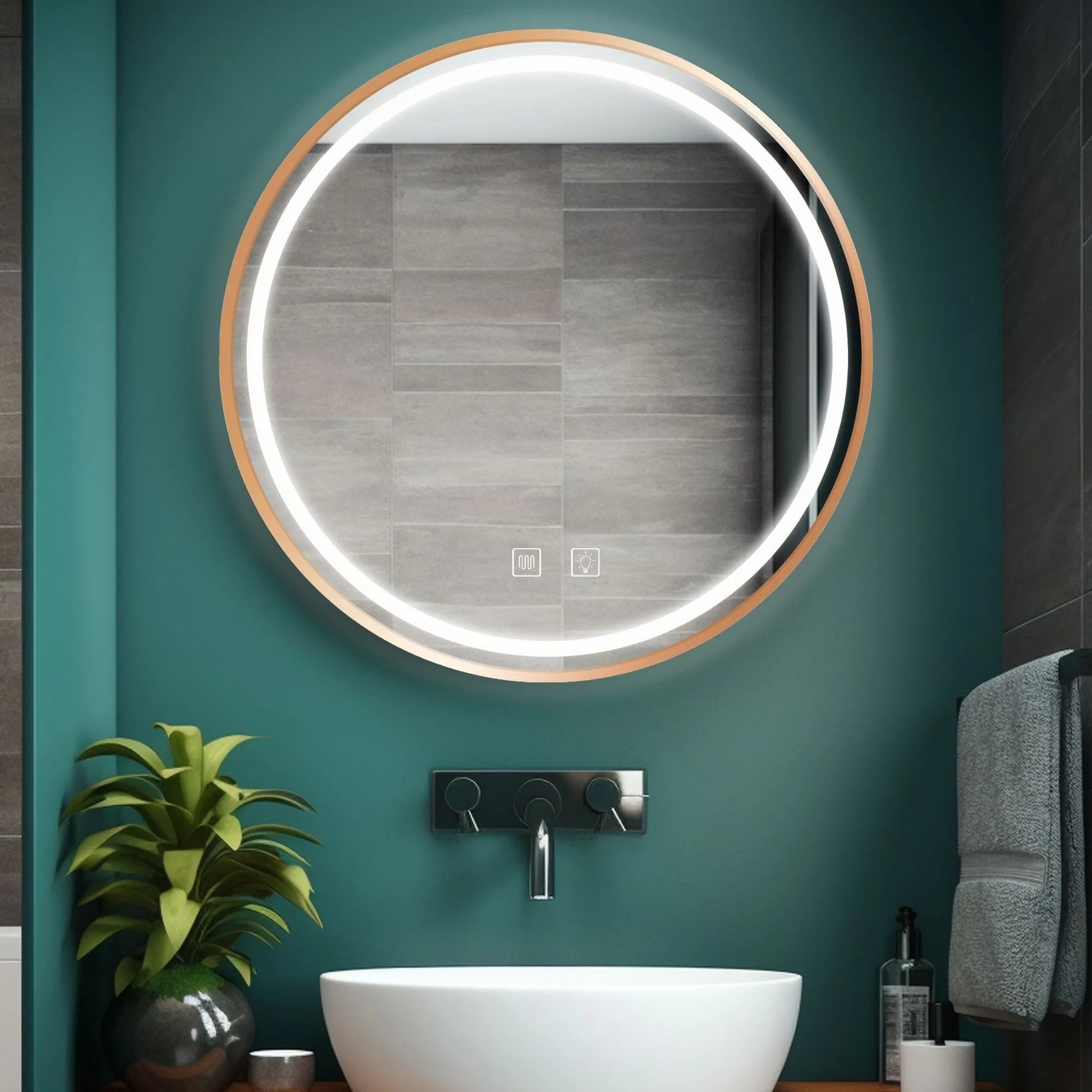 Oglindă LED 60cm MMJ BRUSH COPPER  5