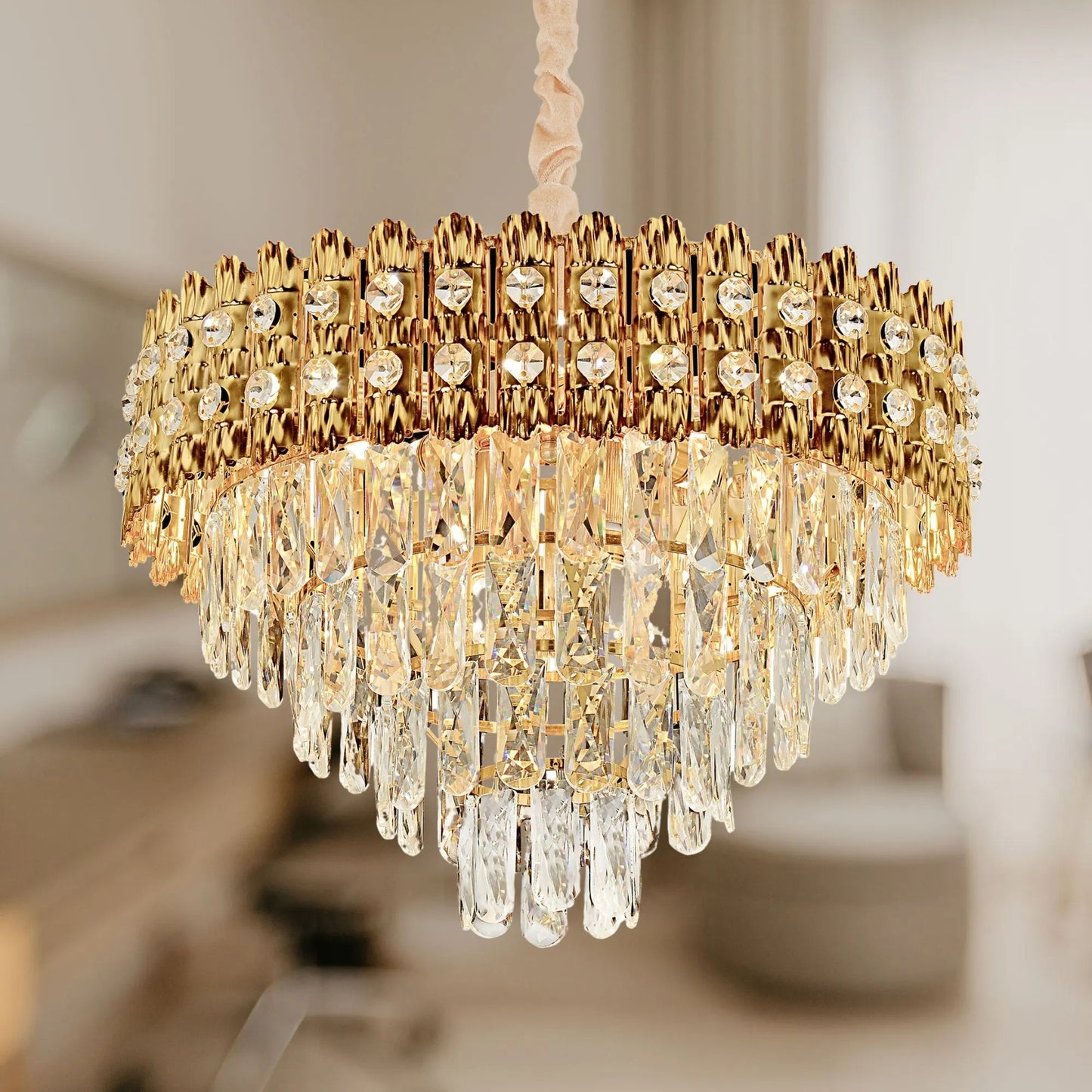 Lampă suspendată Cristal G058-CP 60CM GOLD  5