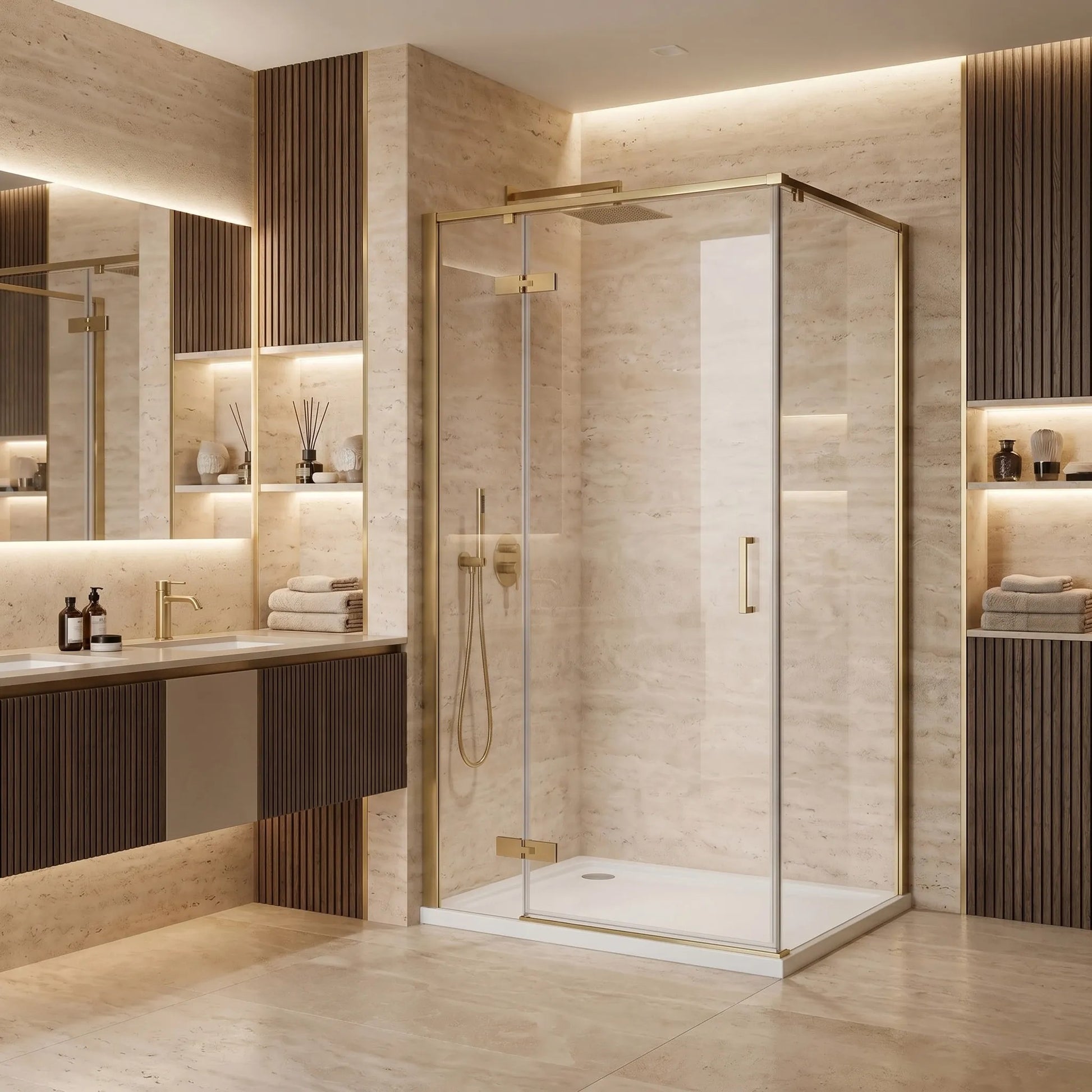 Cabina De Dus Rea Bruno 100x80 Brush Gold 5