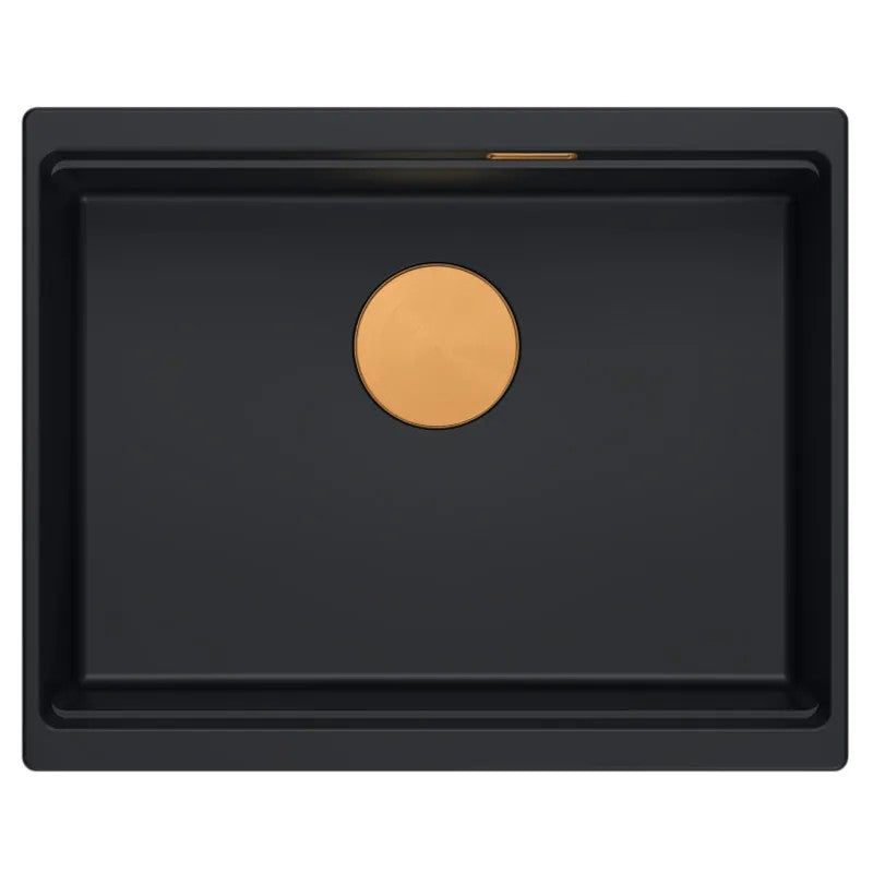 Chiuveta Din Granit Logan 100 Black Dop Auriu 5