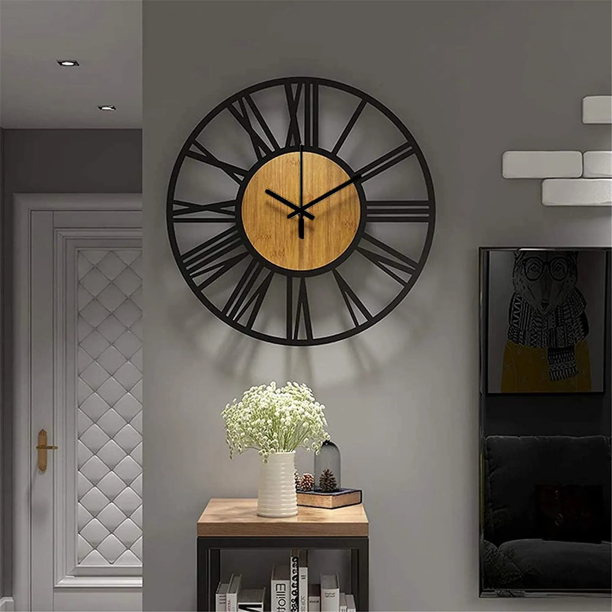 Ceas De Perete Loft Rotund 35 Cm Metal / Lemn MC70902 5