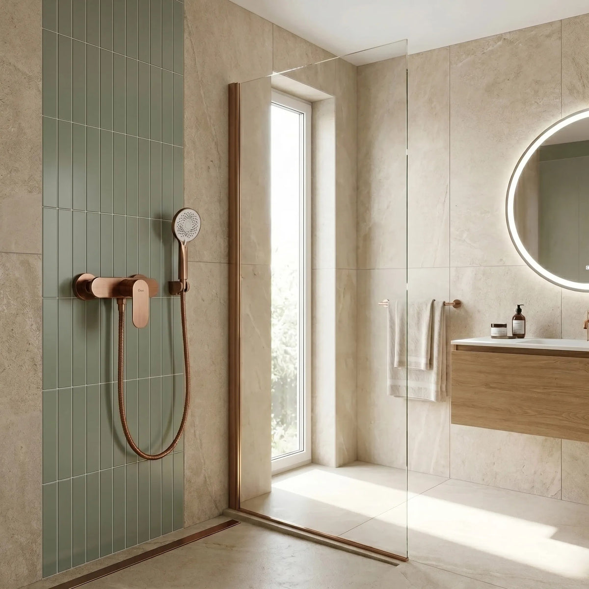 Baterie De Duș REA DROP Brush Copper 5